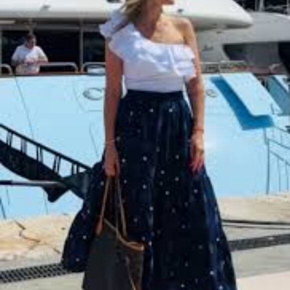 NWT Loft Clip Dot Tiered Maxi Skirt💠💠💠 - Picture 2 of 8